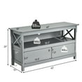 thumbnail image 2 of Costway Free Standing TV Cabinet Wooden Console TV Media Entertainment Gray, 2 of 10