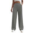 thumbnail image 1 of Pantalons Larges Taille Haute pour Femmes Pantalons Décontractés Droits Longs Pantalons Amples Extensibles Pantalons de Survêtement Pantalons de Travail de Bureau avec Poches, 1 of 4