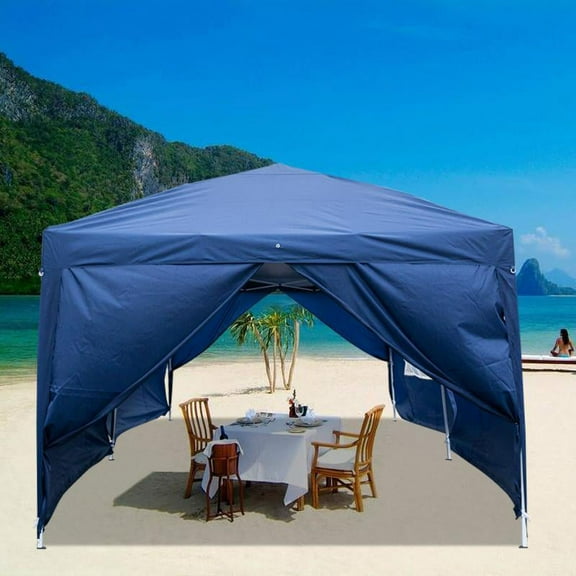 GoDecor 10'x 20' Pop Up Canopy Wedding Party Tent Outdoor Folding Gazebo Shade-6 Sides Blue