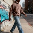 thumbnail image 4 of Men's Pullover Hoodie Classic Fit Long Sleeve Casual Hooded Sweatshirt with Kangaroo Pocket for Everyday Wear Brown XL, 4 of 7
