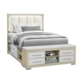 thumbnail image 3 of Emma Natural and White Wood Full Bed with LED and USB, 3 of 7