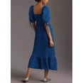 thumbnail image 2 of Women's Textured Sweetheart Neck Short Sleeve Dress with Smocked Bodice and Tied Waist 80% Polyester 20% Cotton, 2 of 18