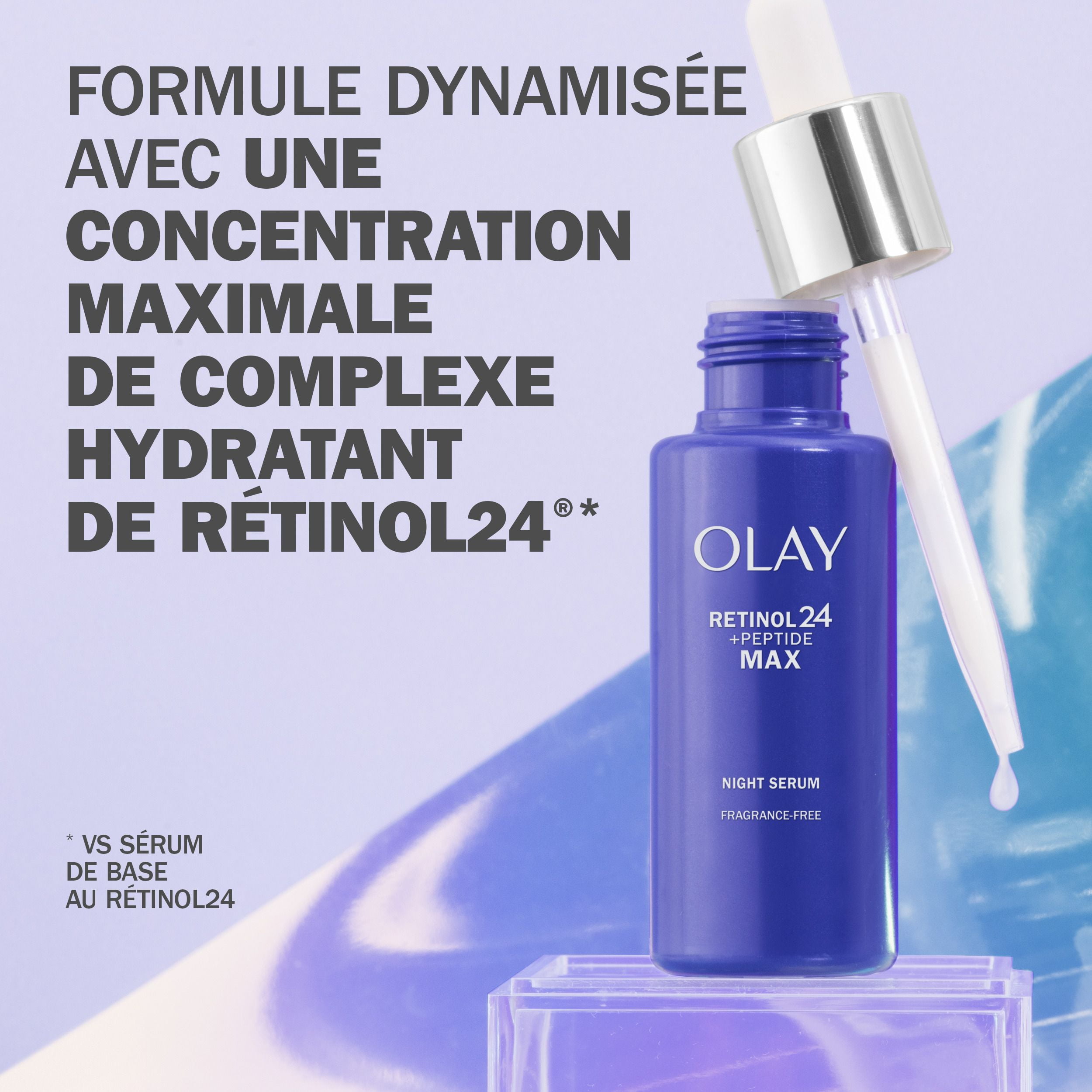 Olay Retinol 24 MAX Night Smoothing Serum, Fragrance – Free, 40 mL