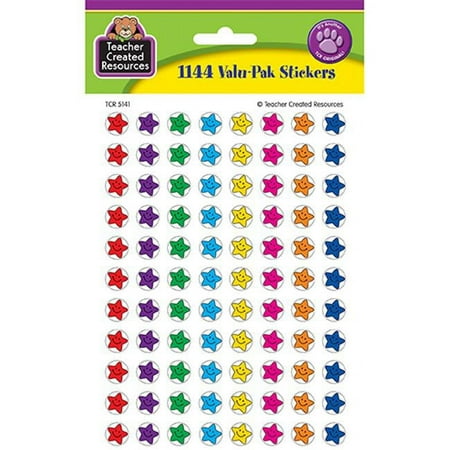 UPC: 0088231951414 | Teacher Created Resources Mini Stickers Smiley Stars 1144/PK 6 PK/BD TCR5141
