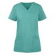 thumbnail image 1 of Puntoco Blusa de manga corta con cuello en V para mujer Uniforme de trabajo Color sólido con bolsillos Blusa Puntoco Puntoco-3186, 1 of 5