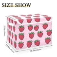 thumbnail image 5 of Yayeee Collapsible Cube Storage Bin with Lid Fabric Closet Decorative Basket with Handles, Cartoon Strawberry, 5 of 7