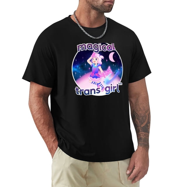 Magical Trans Girl-Trans Pride Kawaii Magical Girl camiseta niños estampado animal moda coreana hombres camisa de entrenamiento