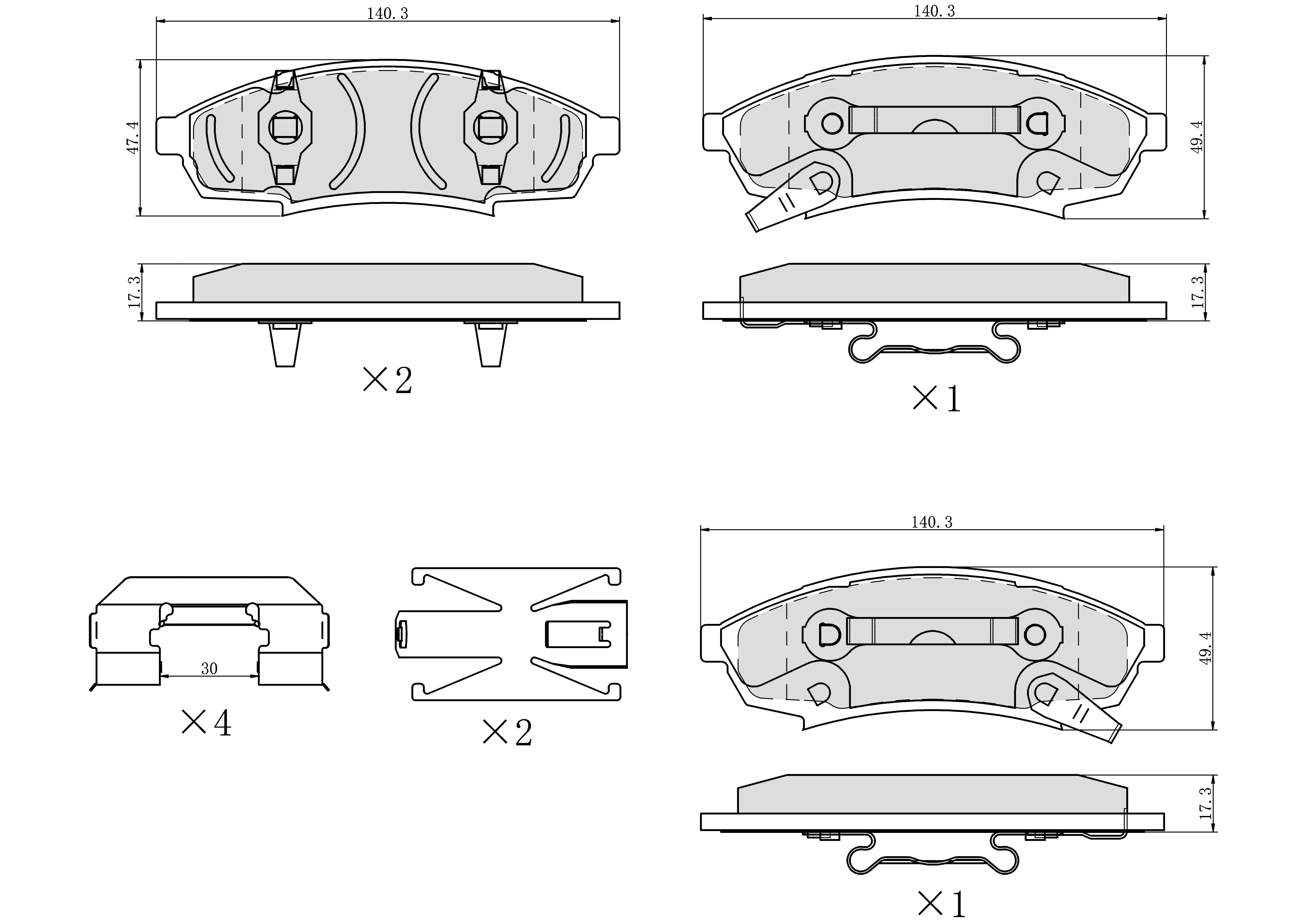 Winstop Brake Pad Set, Front WS.0376.0.C, Chevrolet Lumina 2001-1990