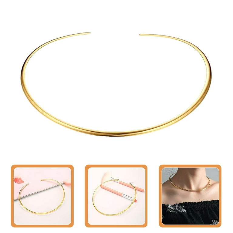 Plain gold cheap choker necklace