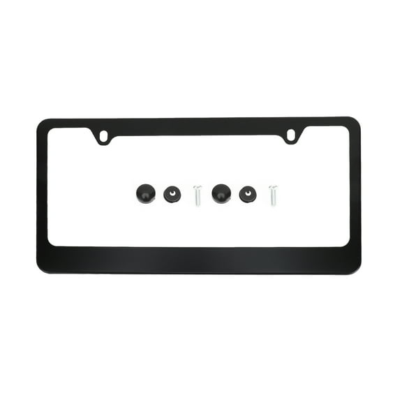 Unique Bargains Stainless Steel License Plate Holder Durable Mirror Polished License Plate Holder Black