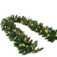 thumbnail image 3 of 6FT Battery-Operated Christmas Garland with LED Lights | Realistic PVC Pine Garland for Mantle Fireplace Staircase Decor | Indoor Decorations, 3 of 3