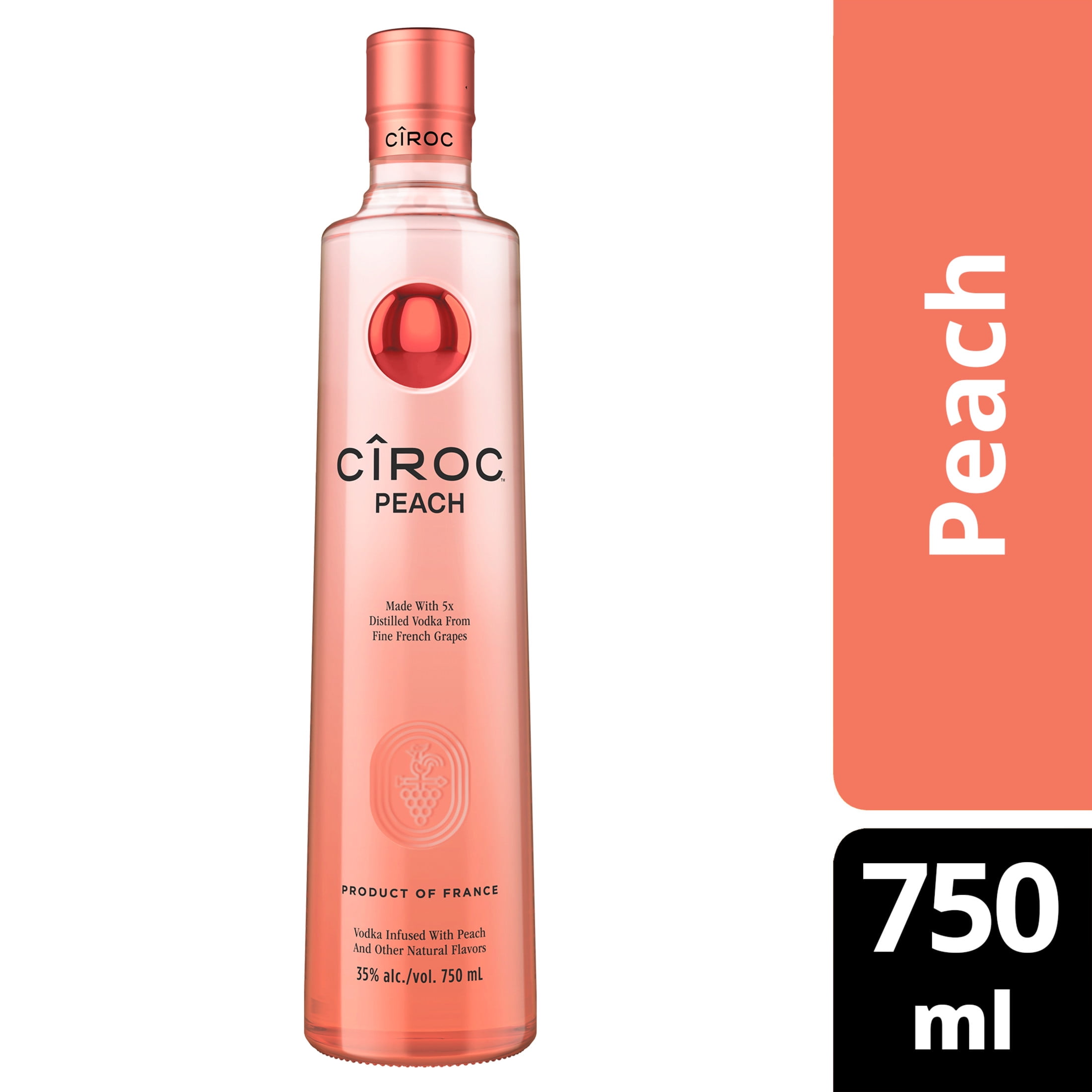 CIROC Peach (Made with Vodka Infused with Natural Flavors), 750 mL