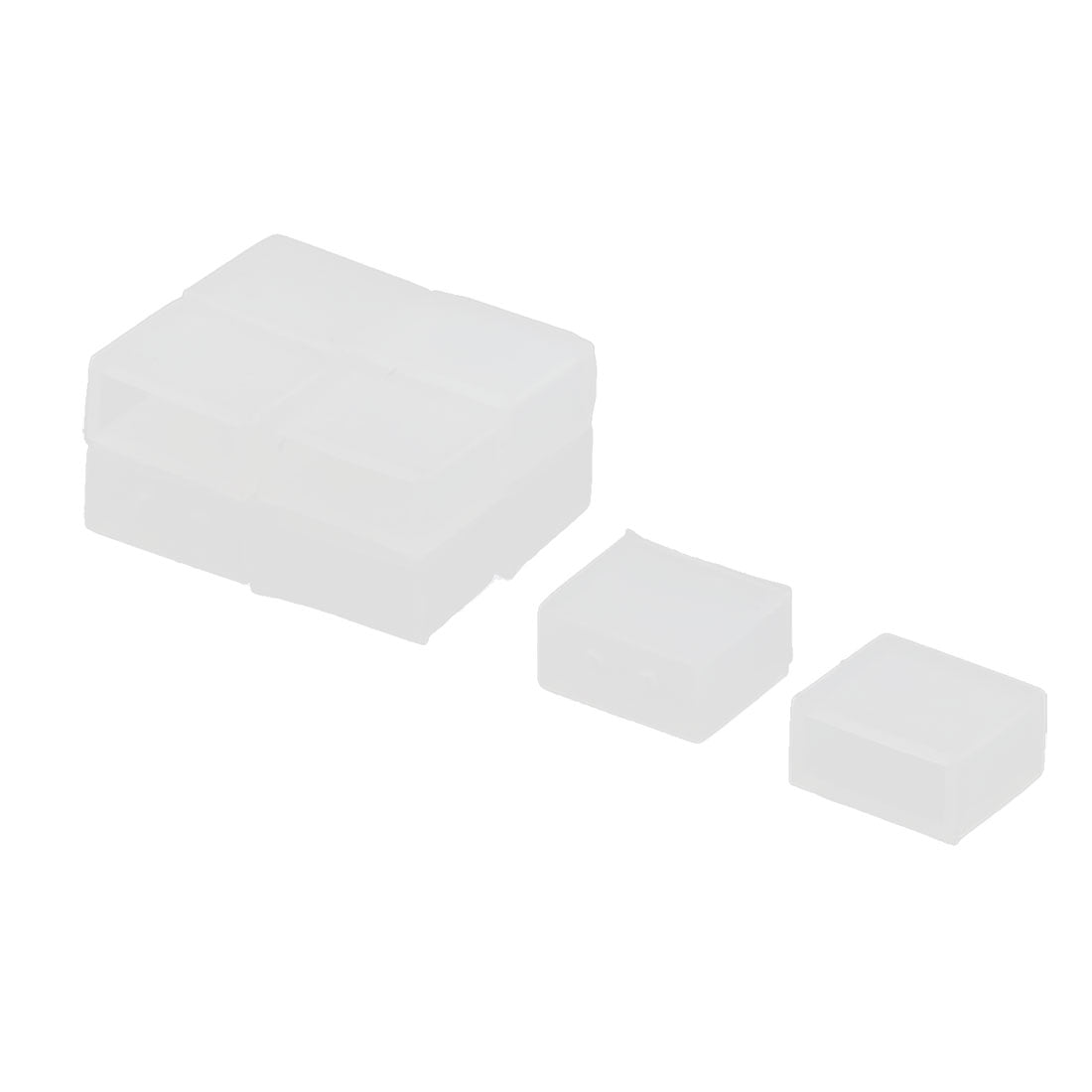 Silicone Two Holes   End Cap Cover White 12mm x 7mm x 10mm 10 PCS