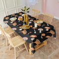 thumbnail image 3 of Brown Mushroom Pattern Black Pattern Rectangle Tablecloth 60"x120",Waterproof Polyester Rectangle Table Cloth, Wipeable Spillproof Polyester Tablecloth for Dining, Camping, Indoor and Outdoor, 3 of 6