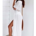 thumbnail image 4 of Women's Chiffon Kimono Cardigan Lace Long Maxi Dress Beach Dress Swimsuit Beach Poncho Bikini Cover Up, 4 of 7