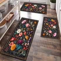 Kitchen Rugs Sets of 3 Non Slip Washable Kitchen Mats for Floor, Waterproof Kitchen Runner Rug, Floor Mat Carpet for Entryway, Laundry, Sink, Hallway, Bathroom