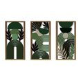 thumbnail image 1 of Decoración de pared geométrica de madera de 3 piezas, juego de artesanía tallada hueca en 3D, paneles de esculturas de pared abstractas bohemias para, 1 of 9