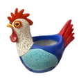 thumbnail image 1 of Maceta de pollo, contenedor de brochas de maquillaje, figura de pollo, adorno de resina, recipientes para plantas, florero para escritorio y hogar, 1 of 9
