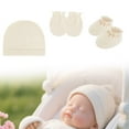 thumbnail image 2 of Newborns Essential Care Cotton Fetal Hat Comfortable Gloves and Booties Breathable Baby Skin Protections Gear, 2 of 5