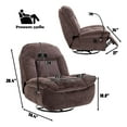 thumbnail image 3 of Boyel Living 360° Swivel Recliner Chair with Phone Holder, Brown, 3 of 11
