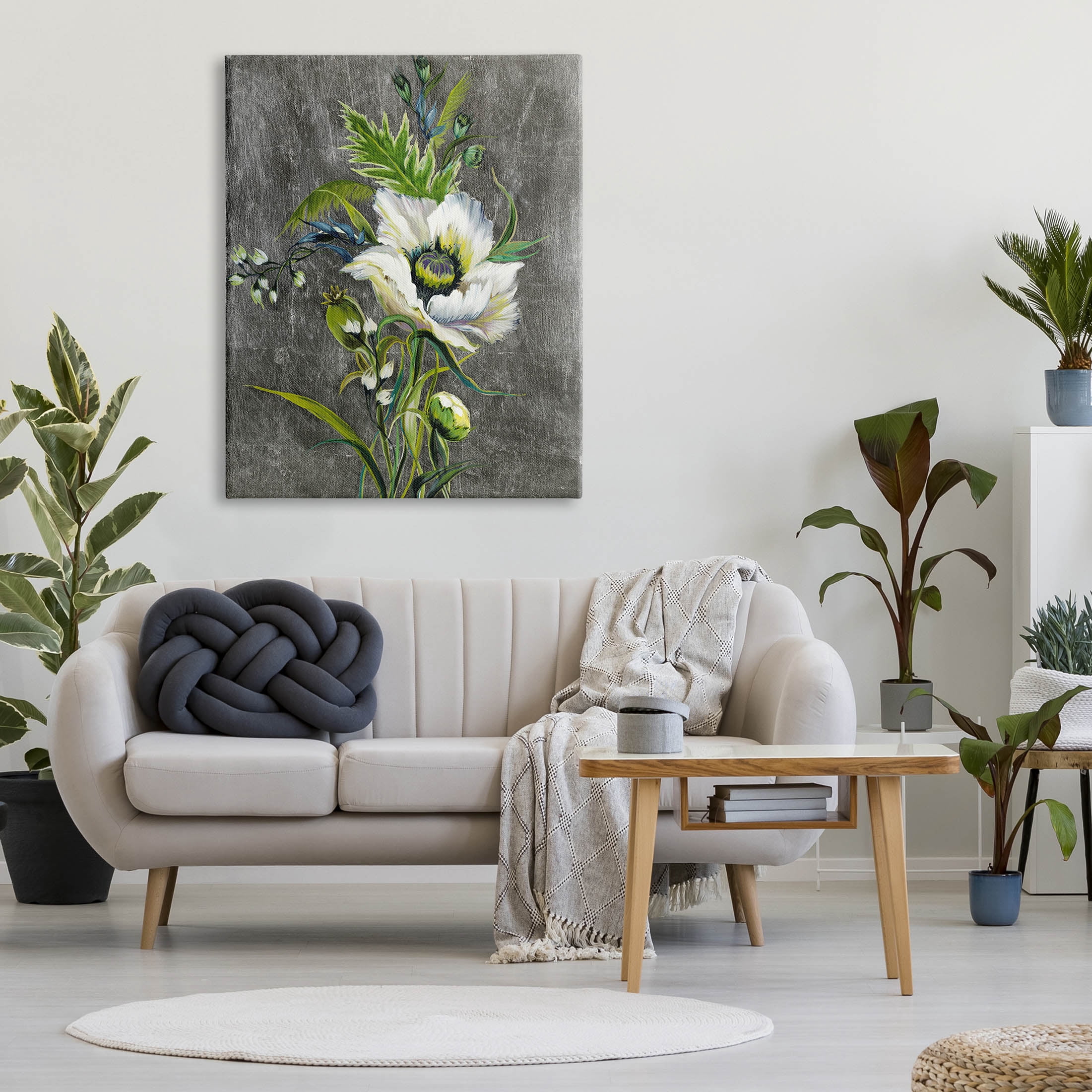 Stupell Industries Detailed Flower Buds Bloom Graphic Art Gallery Wrapped Canvas Print Wall Art, Design by Liz Jardine