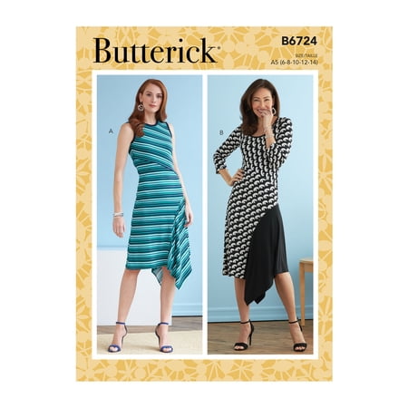 Butterick Sewing Pattern 6724 - Misses' Dresses, Size: A5 (6-8-10-12-14)