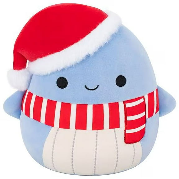 Squishmallows 8" Christmas Samir the Whale with Scarf