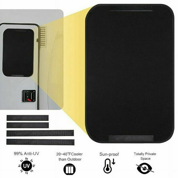 RV Door Window Shade Sun Blackout Camper Privacy Entrance 16 x 25 UV Protection