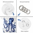 thumbnail image 5 of Navy Blue Octopus Coastal Waterproof Fabric Shower Curtain,Nautical Summer Beach Ocean Waterproof Fabric Shower Curtain for Bathroom Curtains Bathtubs Shower Curtains with 12 Hooks Stall 54x78in, 5 of 8