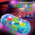 thumbnail image 3 of Ucradle Light Up Transparent Car Toys for Kids, Bump and Go Toy Car with Colorful Moving Gears, Music, and LED Effects, Vehicles Toys for Toddlers Kids Child, Great Birthday Gift Idea, Green, 3 of 8