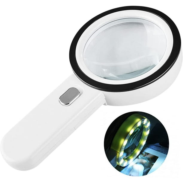 Insten 10x Handheld 10x Magnifier Magnifying Glass with Handle for Science, Reading Book, Inspection