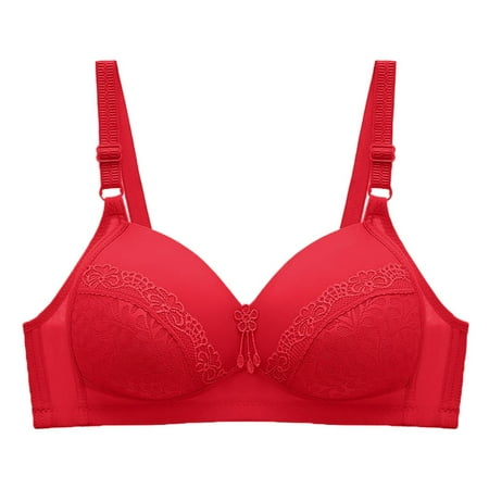 

njshnmn Comfort Wireless Sleep Bras for Women Invisible Wireless Bras Soft Comfy Daily Bra Wirefree T-Shirt Bra Red A
