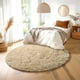 thumbnail image 5 of Alfombra Area Amdrebio, redonda, color beige, 150 cm, para dormitorio o sala de estar, 5 of 9