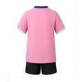 thumbnail image 3 of ITSAME Boys Football Athletic Outfits 2 Piece Short Sleeve Top and Shorts Soccer Uniform Set Pink Size 13, 3 of 8