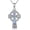 Celtic Cross E, variant on Celtic Cross Necklace 925 Sterling Silver Triquetra Trinity Knot Cross Pendant Necklace with Clover Irish Good Luck Jewelry Gift for Women Men