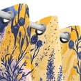 thumbnail image 3 of Yellow with Blue Flowers and Plants Blackout Curtains for Living Room Bedroom 55W x 72/84L Insulated Window Drapes 2 Panels, 3 of 6