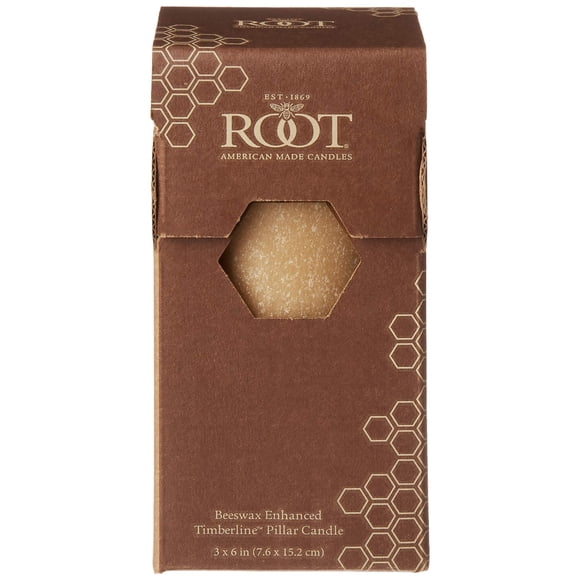 Root Candles - 33625 Unscented Timberline Pillar Candle 3 x 6-Inches Beeswax