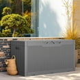 thumbnail image 2 of Outdoor Storage Box 100 Gallon Storage Bin with Lid for Patio Furniture, Garden Tools, Pool Supplies, Lockable, Waterproof and UV Resistant, Gray, 2 of 7