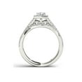 thumbnail image 3 of 1 Carat T.W. Diamond Criss-Cross Shank Single Halo 14kt White Gold Engagement Ring Set, 3 of 5