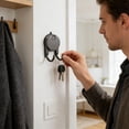 thumbnail image 2 of Shower Suction Cup Double Hooks - Dark Gray - Retractable No-Drill Hanger for Bathroom, Kitchen & Shower, Towel & Robe Organizer (1pc), 2 of 6