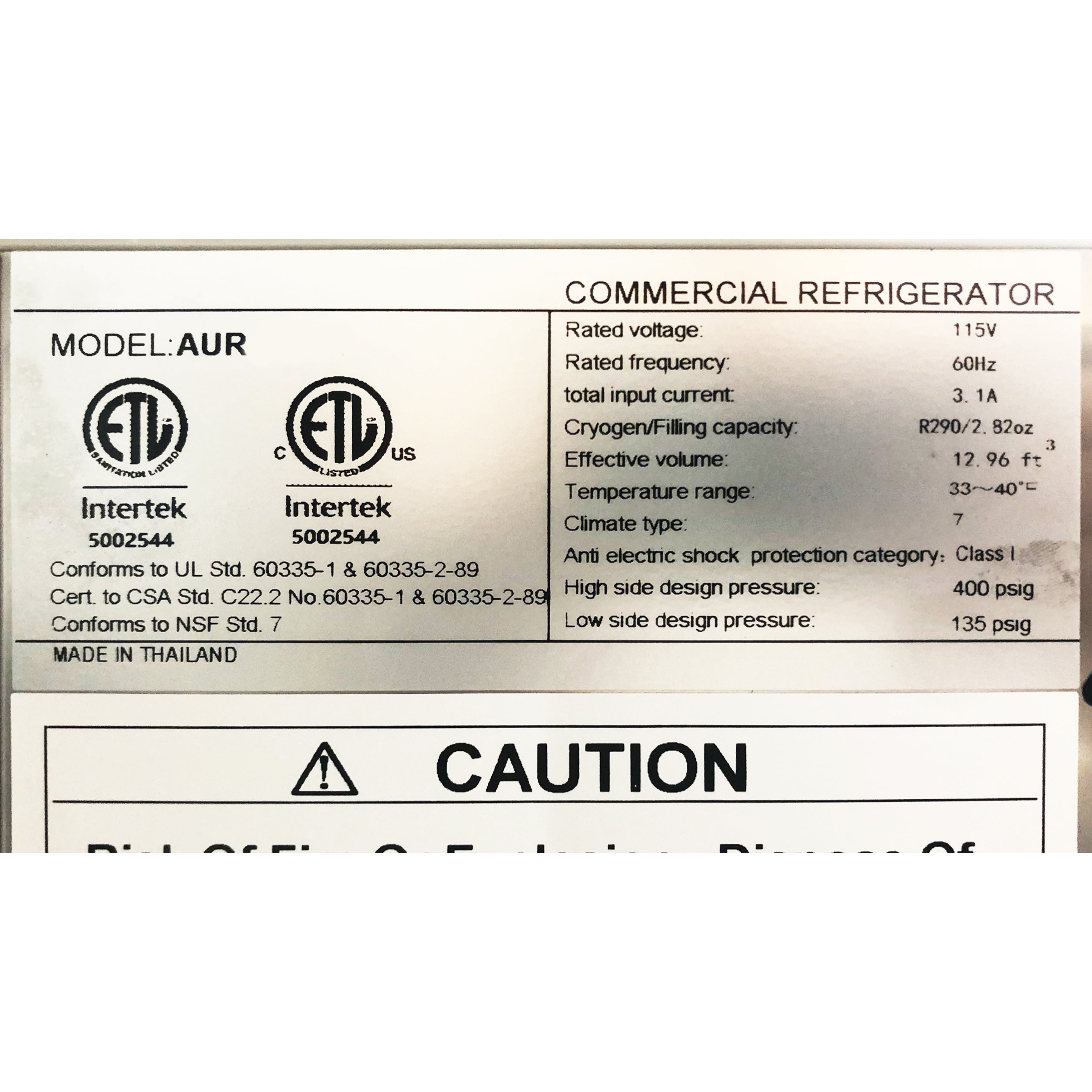 NSF 48 in. Undercounter Refrigerator, 2 Solid Doors Refrigerator 13 Cu.Ft. Commercial Undercounter Refrigerator