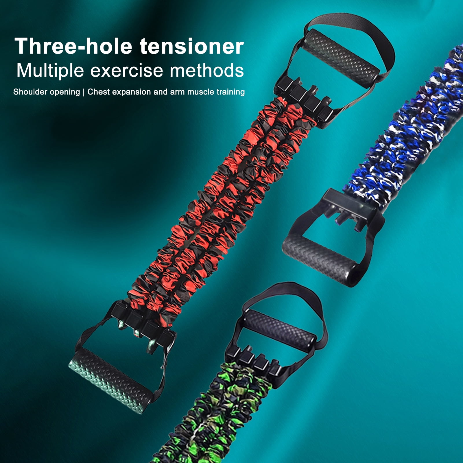 YIFAEUX Adjustable Resistance Band with Detachable 3-Tube Chest Expander Shoulder Stretcher Men Strength Training Fitness Full Body Stretching Band with Handle