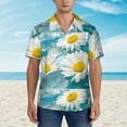 thumbnail image 4 of Daiia Daisy Flowers Hawaiian Shirt for Men Gentle Cotton Regular Short Sleeve Casual-3X-Large, 4 of 9