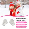 thumbnail image 2 of ZLight 1 Pair Kids Mittens Simple Style Clothes Accessory Solid Color Fingers Cover Beautiful Toddler Mitten for Winter White 1Set, 2 of 6