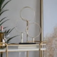 thumbnail image 2 of 14" x 21" Gold Aluminum 3 Rings Abstract Sculpture with Black Base, by CosmoLiving by Cosmopolitan, 2 of 8