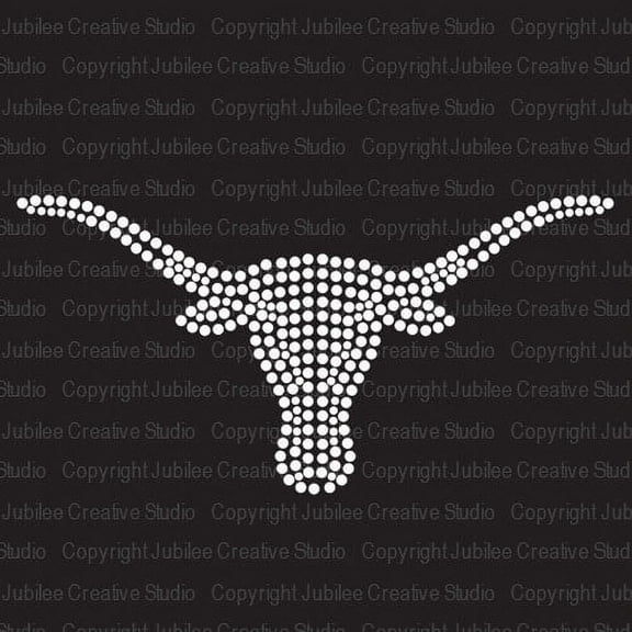 Longhorns Mascot Sports Bling Iron-on Clear Rhinestone Transfer by JCS Rhinestones