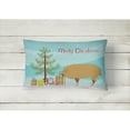 thumbnail image 2 of Carolines Treasures BB9301PW1216 Hungarian Mangalica Pig Christmas Canvas Fabric Decorative Pillow, Teal, 12H x16W,, 2 of 3