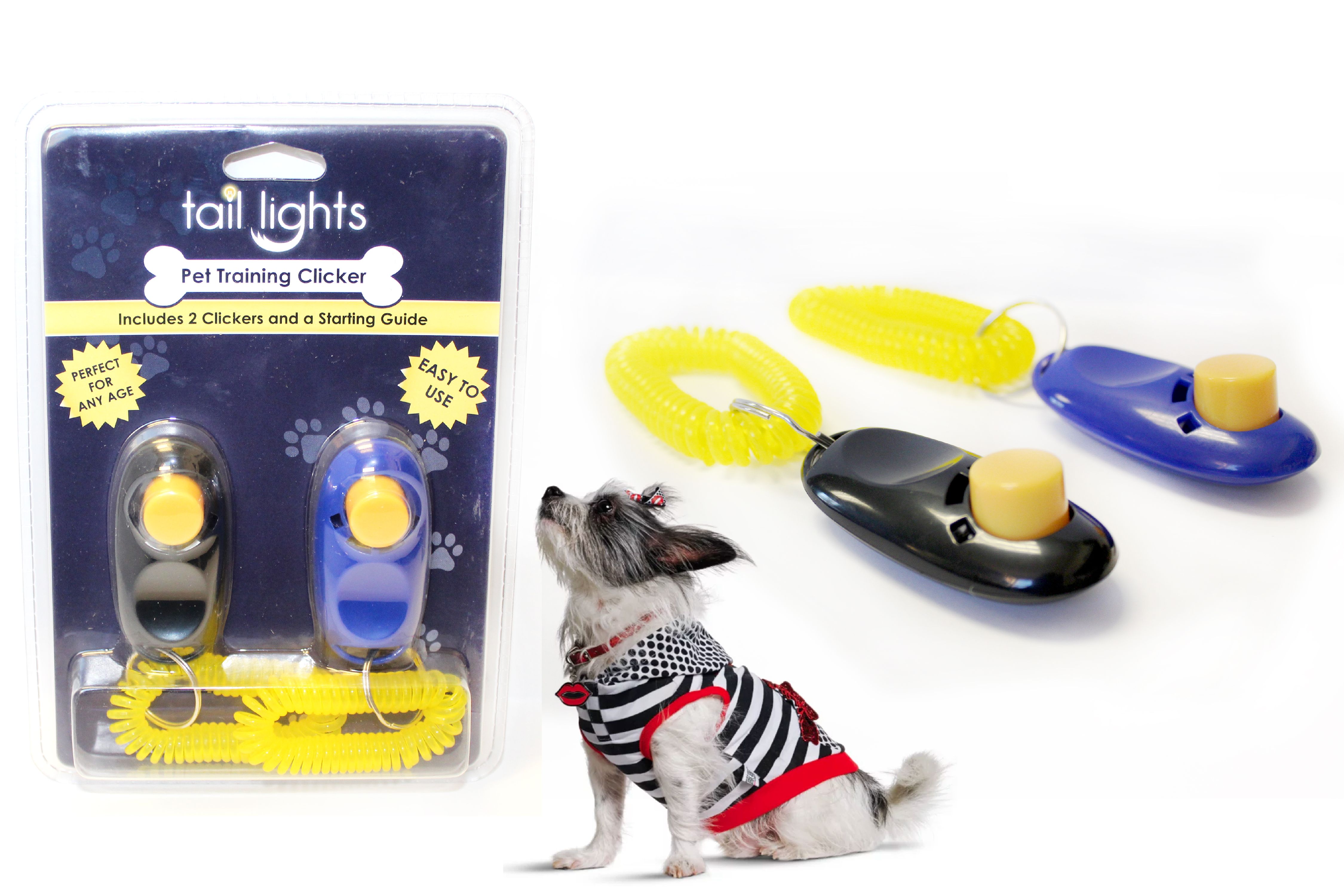 Two Pack Pet Training Clickers with Comprehensive Training Guide