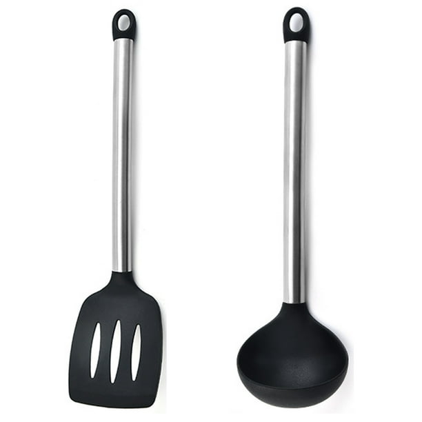 2 Piece Mini Kitchen Utensil Set Stainless Steel and Silicone Kitchen