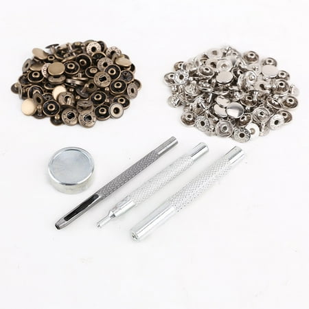 

25pcs silver + 25 pcs bronze 10mm Snap Button Metal + tool set for leather handbags